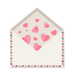 Envelope with few flying Hearts. Vector illustration