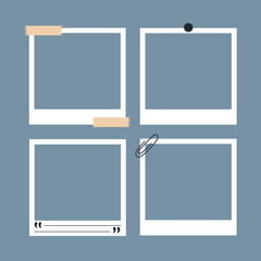 Set Square modern minimalist Photo Frame. Vector collection blank picture for social media decor design