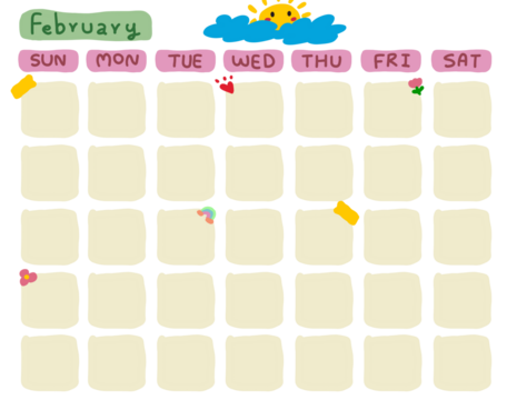 pastel color calendar illustration