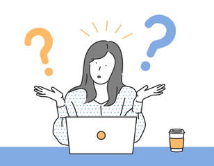 Nomad influencer woman's laptop work that raises questions during work and study.