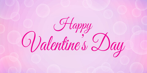Happy valentine's day. Pink blurred background with abstract color gradient and bubbles. Multicolored mesh	