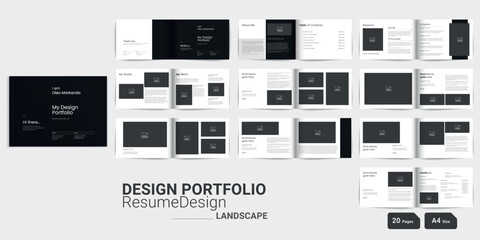 Design Portfolio and Resume Architect Portfolio Layout Design Portfolio Layout	 - obrazy, fototapety, plakaty