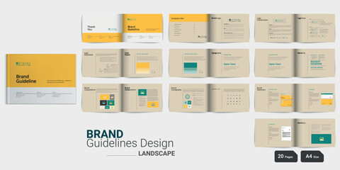 Fototapeta na wymiar Minimal Brand Guidelines Brand Guideline template Brand Style Guidelines Brand Manual