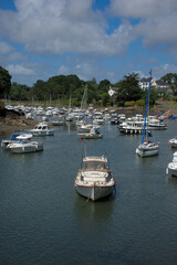 Fototapeta na wymiar view of the port of Doelan, Clohar-Carnoet in Finistère in Brittany, France