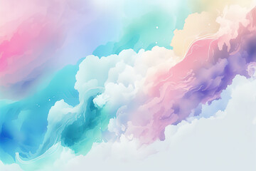 Watercolor pastel colorful background texture. Soft backdrop. Ai generated