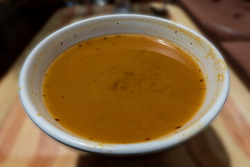 Goulash soup in a bowl