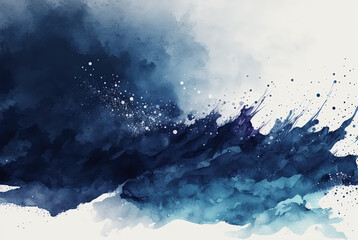 Watercolor dark blue background texture.