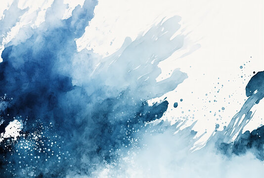 Watercolor dark blue background texture. Ai generated