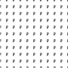 Square seamless background pattern from geometric shapes. The pattern is evenly filled with big black ruble symbols. Vector illustration on white background