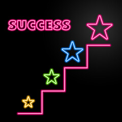 result neon sign, modern glowing banner design, colorful modern design trends on black background. Vector illustration.