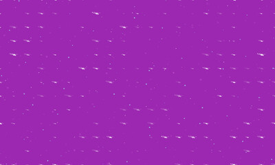 Seamless background pattern of evenly spaced white helicopter symbols of different sizes and opacity. Vector illustration on purple background with stars