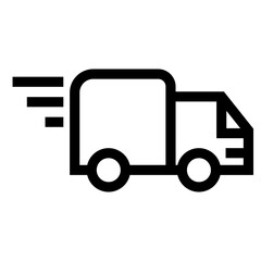 Delivery by transport icon line isolated on white background. Black flat thin icon on modern outline style. Linear symbol and editable stroke. Simple and pixel perfect stroke vector illustration