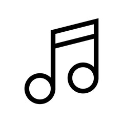 Music note icon line isolated on white background. Black flat thin icon on modern outline style. Linear symbol and editable stroke. Simple and pixel perfect stroke vector illustration