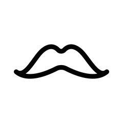 Mustache icon line isolated on white background. Black flat thin icon on modern outline style. Linear symbol and editable stroke. Simple and pixel perfect stroke vector illustration