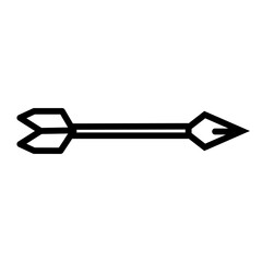 Bow arrow line isolated on white background. Black flat thin icon on modern outline style. Linear symbol and editable stroke. Simple and pixel perfect stroke vector illustration