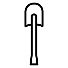 Shovel line icon isolated on white background. Black flat thin icon on modern outline style. Linear symbol and editable stroke. Simple and pixel perfect stroke vector illustration