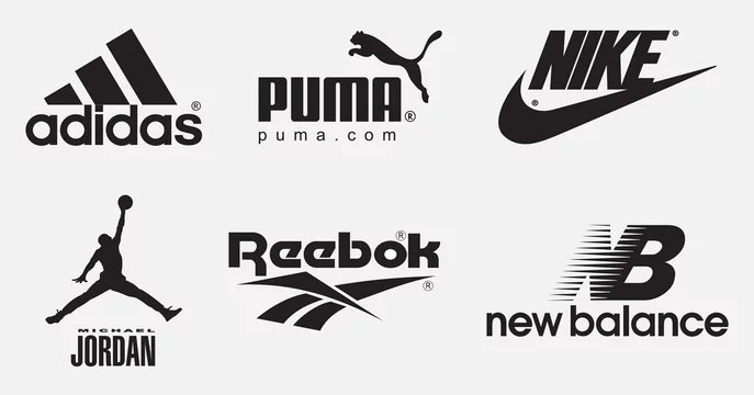 Popular Sports Brands logo. New Balance, Nike, Adidas, Puma, Reebok,  Michael Jordan. Editorial vector icon. Stock Vector | Adobe Stock
