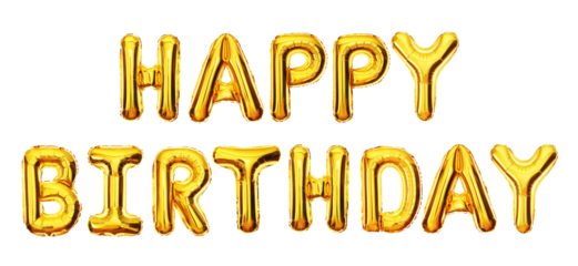 Golden balloons Happy Birthday
