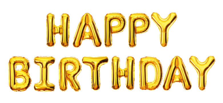 Golden balloons Happy Birthday
