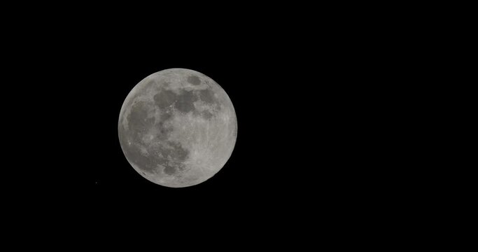 The full moon on a clear night sky