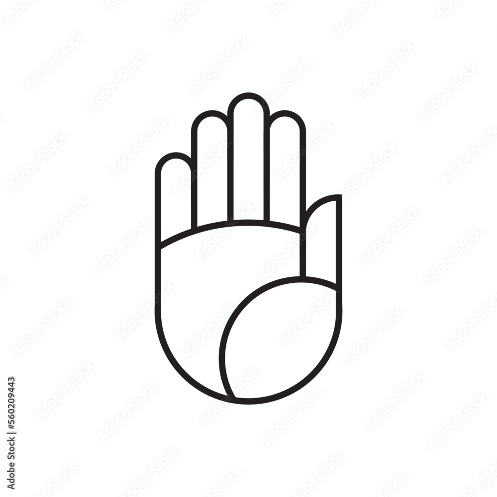 Aufkleber hand gesture line icon set in modern geometric style with construction lines. vector icon.