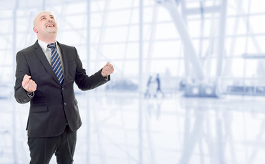 businessman winning at the office