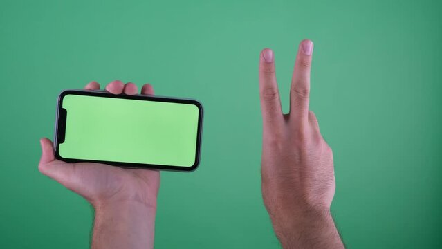green screen phone twi finger