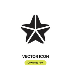 starfish icon vector. Linear style sign for mobile concept and web design.starfish symbol illustration. Pixel vector graphics - Vector.	