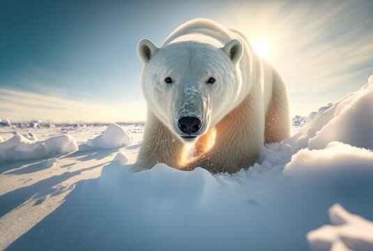 illustration polar bear,image generated by AI