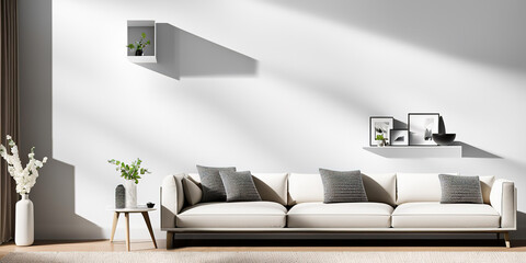 A modern, elegant and bright living room.