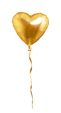 Golden heart shaped air balloon
