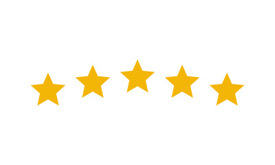 Five stars customer product rating vector. 5 star rating review.