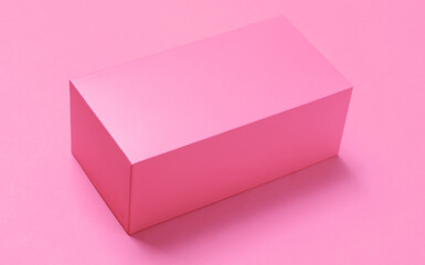 Pink box mockup on pink background