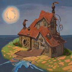halloween house on a hill