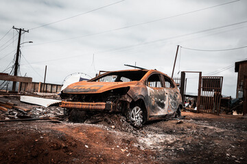 burned car