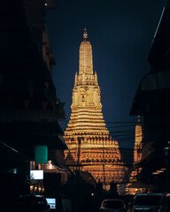 Low light unseen scenery of Wat Arun , Bangkok, Thailand