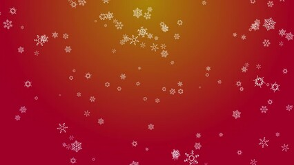 Christmas snowflake particles seamless loop animation red orange gradient