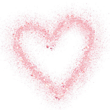 Rose gold glitter hand-drawn heart