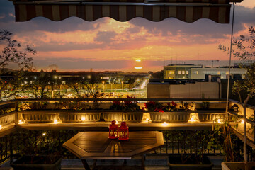 Naklejka premium tramonto dal terrazzo