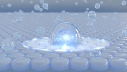 The cosmetic  Magic serum penetrates the skin and tightens up sagging skin cells. innovative day-lightening moisturizer Bright skin tone replaced the dark. personal care vitamin. 3D rendering