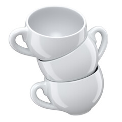 Set of ceramic coffee cup for cappuccino, americano, espresso, mocha, latte