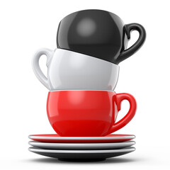 Set of ceramic coffee cup for cappuccino, americano, espresso, mocha, latte