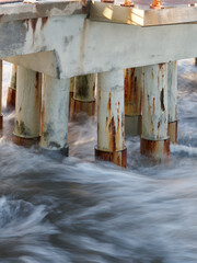 atorm under a supension bridge in massa tuscany