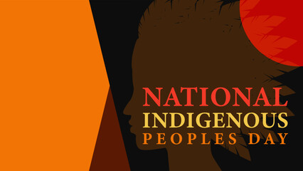 Indigenous Peoples Day. Template illustration design for background, banner, card, holiday celebration concept with text.