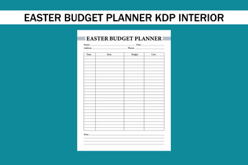 easter budget planner kdp interior