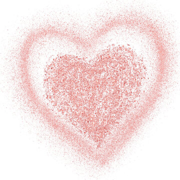 Rose gold glitter hand-drawn heart