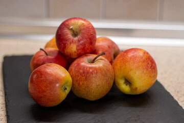 Apples freshly picked from the tree, 100% organic, natural and healthy, a natural source of vitamins and antioxidants