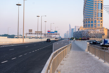 cars on the highway leading towards the city, middle east, Qatar, doha, gulf