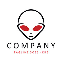 UFO, alien logo. Vector illustration.