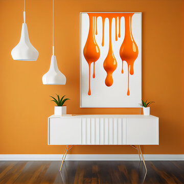 Mid-century Modern Decor With Orange